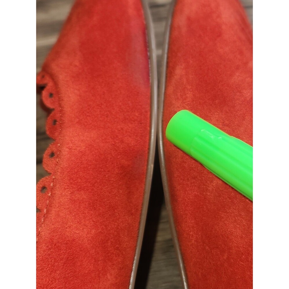Talbots Women's Slip-on Penelope Scallop Flats leather Suede Orange, Sz 6.5 Med - Picture 7 of 15